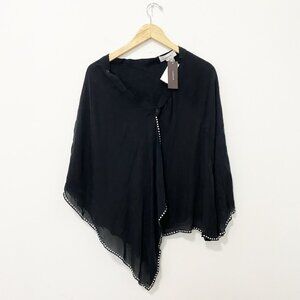 NEW Cacharel Black Poncho Wrap Sweater Size 42